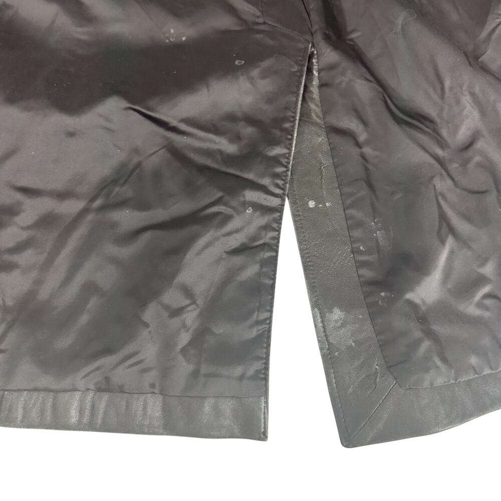 Womens Jacket Size XL Black Leather Long Duster Soft Winter Fall Outdoor Office - Picture 5 of 10